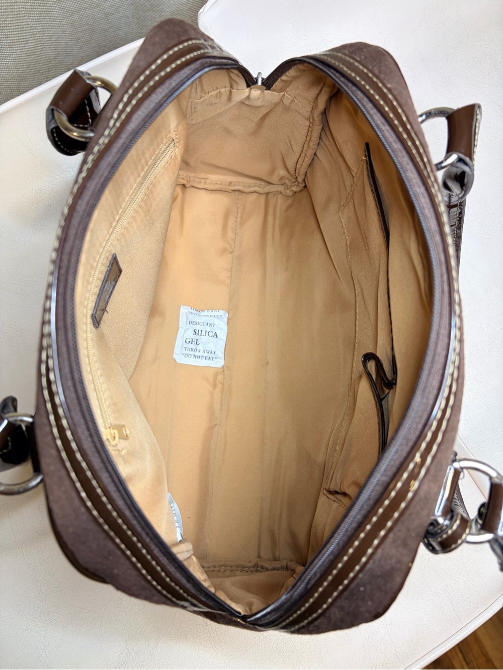 Oxo Brown Logo-Print Dome Satchel - Picture 9 of 16